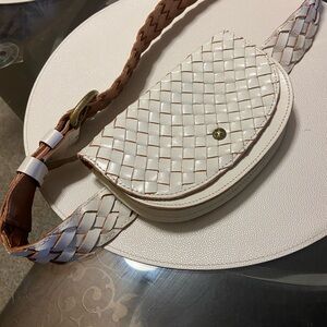Patricia Nash White Leather Belt Bag L/XL